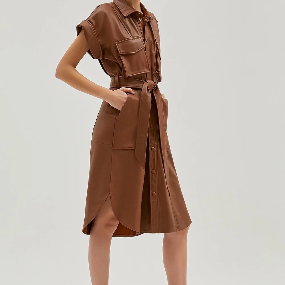 100% leather dress